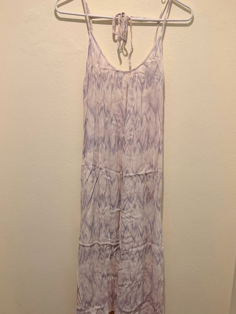 Cinnamon Girl Light Lavender Tie-Dye Maxi Dress with Spaghetti Straps
